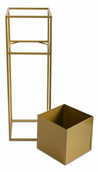 KOVOVÝ KVETINÁČ SO STOJANOM PLAIN 70X24 CM ZLATÁ