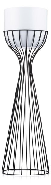 KOVOVÝ KVETINÁČ SO STOJANOM GLAM 68X20 CM BIELA/ČIERNA