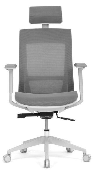 Autronic - Kancelářská židle, šedá látka, plastový kříž, 3D područky, kolečka pro tvrdé podlahy - KA-W004 GREY AKCE