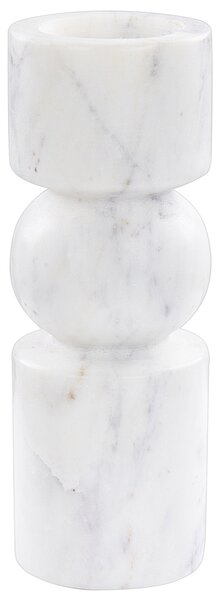Svietnik biely mramorový 20 cm zaoblený dizajn minimalistická boho dekorácia do interiéru