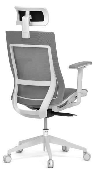 Autronic - Kancelářská židle, šedá látka, plastový kříž, 3D područky, kolečka pro tvrdé podlahy - KA-W004 GREY AKCE