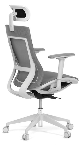 Autronic - Kancelářská židle, šedá látka, plastový kříž, 3D područky, kolečka pro tvrdé podlahy - KA-W004 GREY AKCE