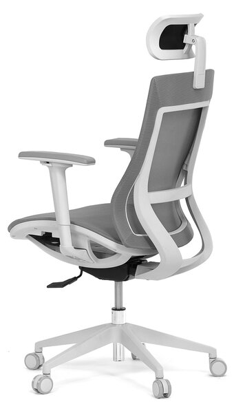 Autronic - Kancelářská židle, šedá látka, plastový kříž, 3D područky, kolečka pro tvrdé podlahy - KA-W004 GREY AKCE