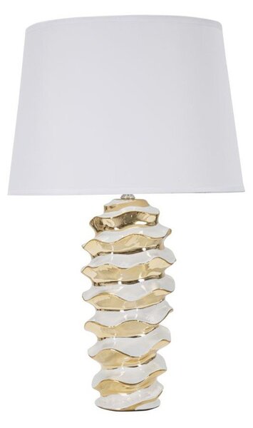 Biela/v zlatej farbe keramická stolová lampa s textilným tienidlom (výška 53 cm) Glam Space – Mauro Ferretti