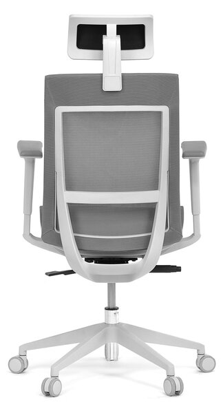 Autronic - Kancelářská židle, šedá látka, plastový kříž, 3D područky, kolečka pro tvrdé podlahy - KA-W004 GREY AKCE