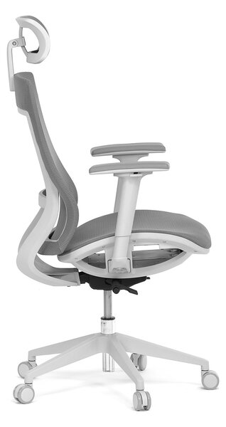 Autronic - Kancelářská židle, šedá látka, plastový kříž, 3D područky, kolečka pro tvrdé podlahy - KA-W004 GREY AKCE