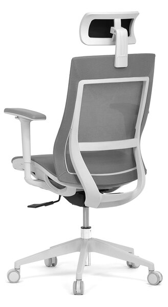 Autronic - Kancelářská židle, šedá látka, plastový kříž, 3D područky, kolečka pro tvrdé podlahy - KA-W004 GREY AKCE
