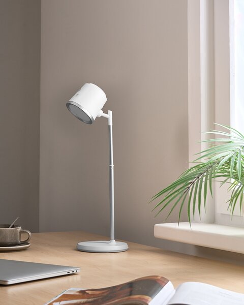 Stolná a nástenná LED lampa biela syntetický materiál 3 režimy teploty svetla so stmievačom nastaviteľná odnímateľná kancelária