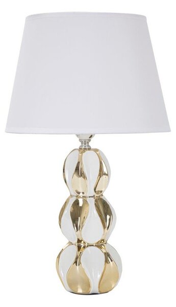Biela/v zlatej farbe keramická stolová lampa s textilným tienidlom (výška 46 cm) Glam Balls – Mauro Ferretti