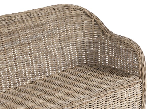 Záhradná lavička prírodná ratanová krémovobiely podsedák 141 cm interiér exteriér boho štýl záhrada terasa balkón