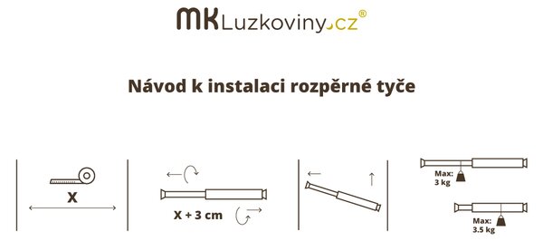 Tyč na sprchový záves 70/120 cm - chrómová