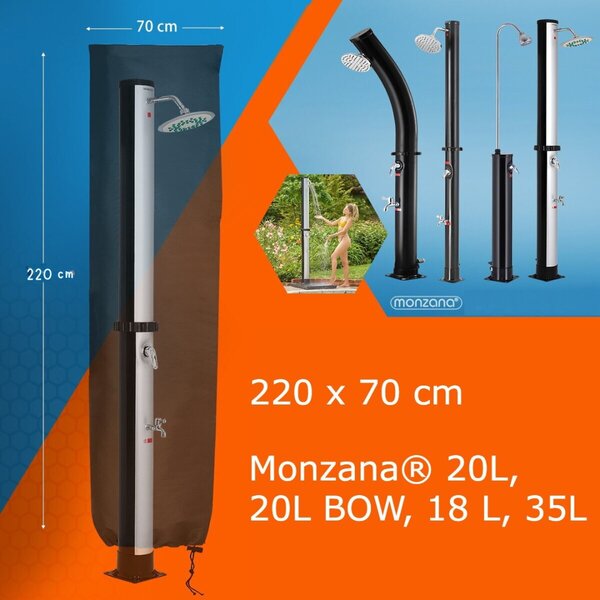 Kryt solárnej sprchy COVER, 220 x 70 cm, čierna Monzana