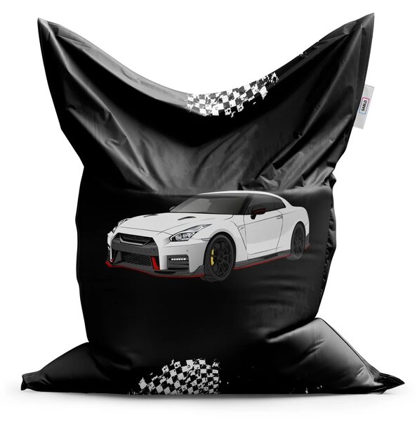 Sablio Sedací vak Nissan GTR 35 Čierny - 150x100 cm