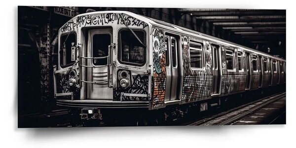 Sablio Obraz Mestské metro s graffiti - 110x50 cm