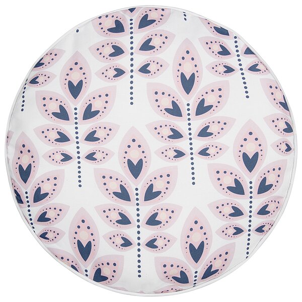 Sada 2 záhradných vankúšov béžová polyester ⌀ 40 cm okrúhla vzor listov s motívom moderný dizajn dekoračný vankúš