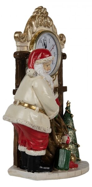 Stolové hodiny s vianočnou dekoráciou Santa Clausa - 15*7*22 cm - Clayre & Eef