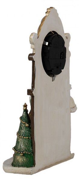 Stolové hodiny s vianočnou dekoráciou Santa Clausa - 15*7*22 cm - Clayre & Eef