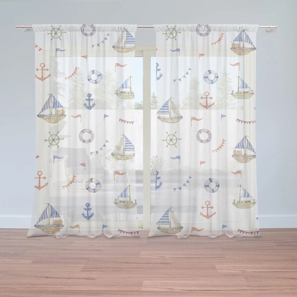 Sablio Záclony Na vlnách oceánu: 2ks 150x250cm