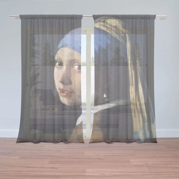 Sablio Záclony Dievča s perlou - Johannes Vermeer: 2ks 150x250cm