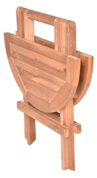 Okrúhly záhradný odkladací stolík z tíkového dreva ø 50 cm Mitan – Garden Pleasure