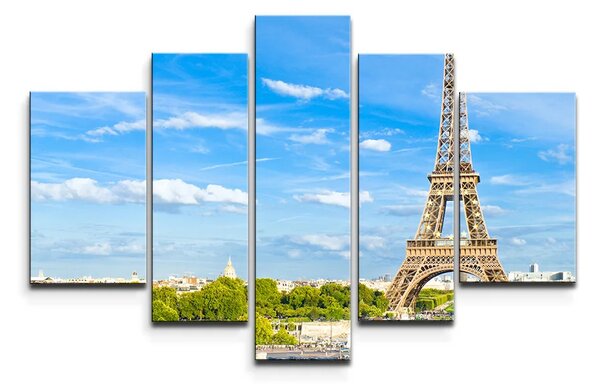 Sablio Obraz - 5-dílný Eiffel Tower 5 - 125x90 cm