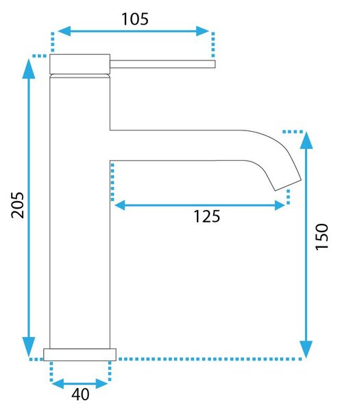 Rea Clif, umývadlová batéria h-205, brúsená oceľ, REA-B5324