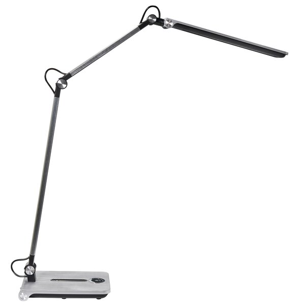 Stolná LED lampa strieborná syntetický materiál 3 režimy teploty svetla so stmievačom dotyková nastaviteľná kancelária