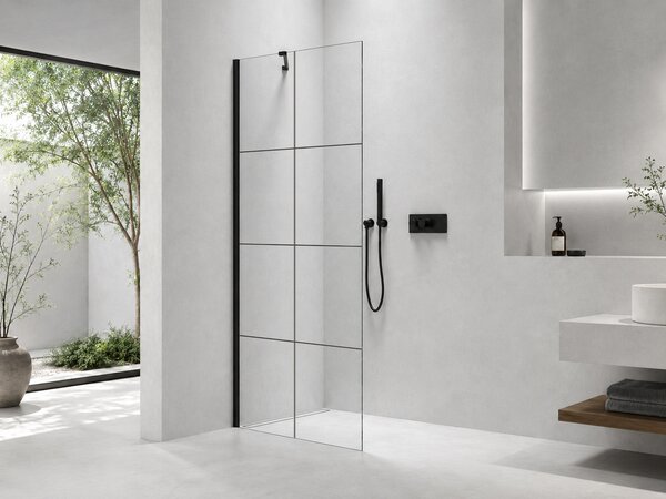 CERANO - Sprchová zástena Walk-in Onyx YL/P - 8 mm - čierna matná, industriálne sklo - 90x200 cm