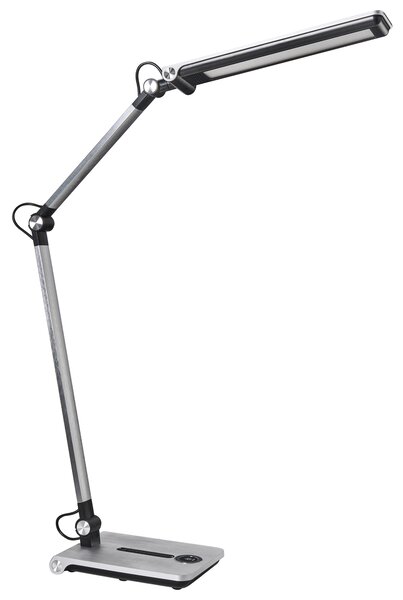 Stolná LED lampa strieborná syntetický materiál 3 režimy teploty svetla so stmievačom dotyková nastaviteľná kancelária