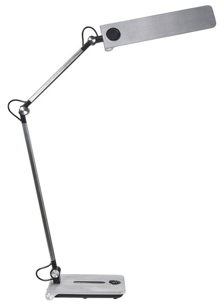 Stolná LED lampa strieborná syntetický materiál 3 režimy teploty svetla so stmievačom dotyková nastaviteľná kancelária