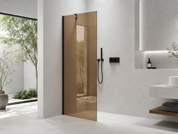 CERANO - Sprchová zástena Walk-in Onyx YL/P - 8 mm - čierna matná, bronzové sklo - 50x200 cm