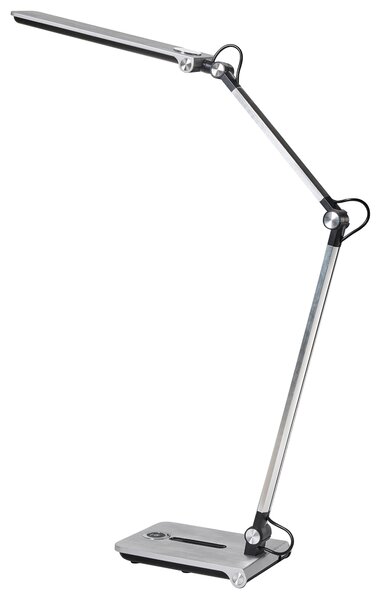 Stolná LED lampa strieborná syntetický materiál 3 režimy teploty svetla so stmievačom dotyková nastaviteľná kancelária
