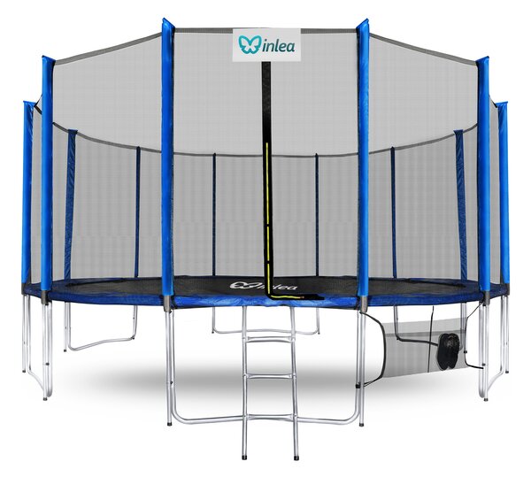 INLEA PREMIUM Jump Trampolína 500 cm s vonkajšou ochrannou sieťou - modrá
