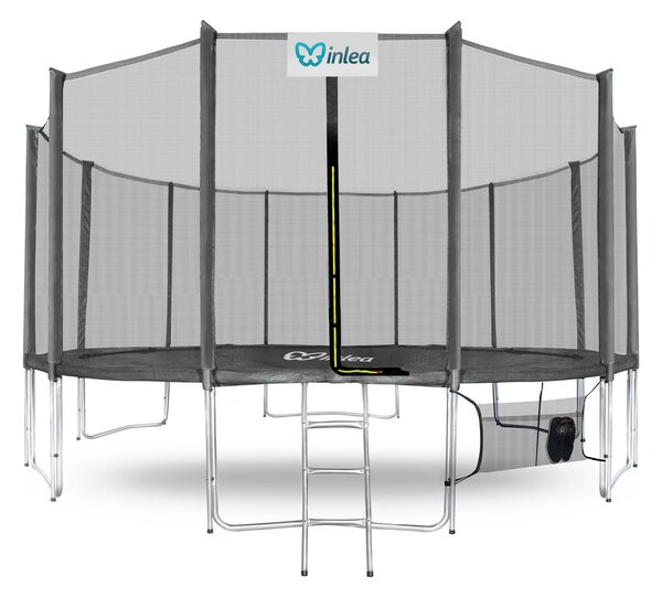 INLEA PREMIUM Jump Trampolína 500 cm s vonkajšou ochrannou sieťou - sivá