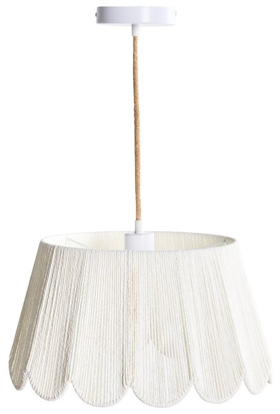 Závesná lampa svetlá béžová tienidlo z papierovej šnúry boho štýl svietidlo obývacia izba spálňa