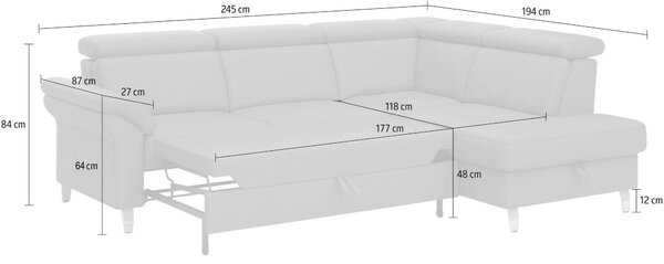 ROHOVÁ SEDAČKA, textil, koža, červenohnedá Sit & More - Sedačky, Online Only