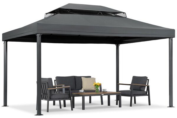 Antracitový záhradný pavilón Valencia 3x4 m Garden Point