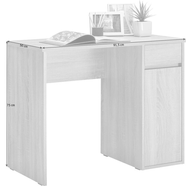 PÍSACÍ STÔL, farba duba, 91,5/50/75 cm Cantus - Kancelárske stoly