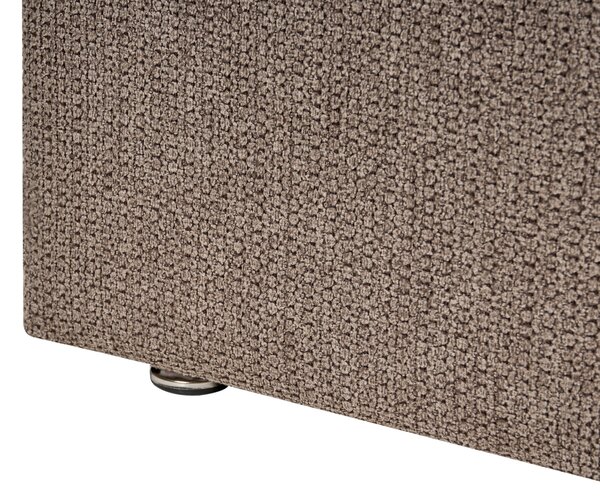 Posteľ s úložným priestorom sivobéžová látkové čalúnenie 160 x 200 cm s čelom a roštom moderný minimalistický štýl spálňa