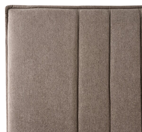 Posteľ s úložným priestorom sivobéžová látkové čalúnenie 160 x 200 cm s čelom a roštom moderný minimalistický štýl spálňa