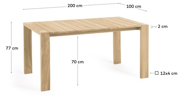 Záhradný jedálenský stôl 100x200 cm Victoire – Kave Home