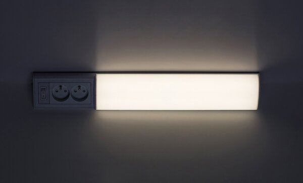 Rabalux BATH 2E LED podlinkové svietidlo s vypínačom a 2x zásuvkou, 50 cm
