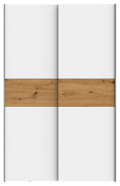 ŠAT. SKRIŇA S POSUV. DVERAMI, biela, farba duba, 120/190,5/61,2 cm Carryhome - Skrine