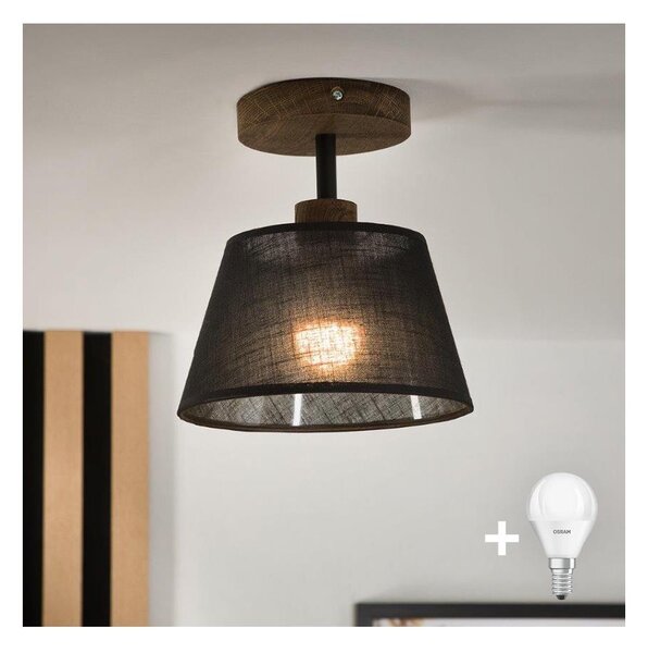 Brilagi - LED Prisadený luster ANTHONY 1xE14/60W/230V dub orech/čierna