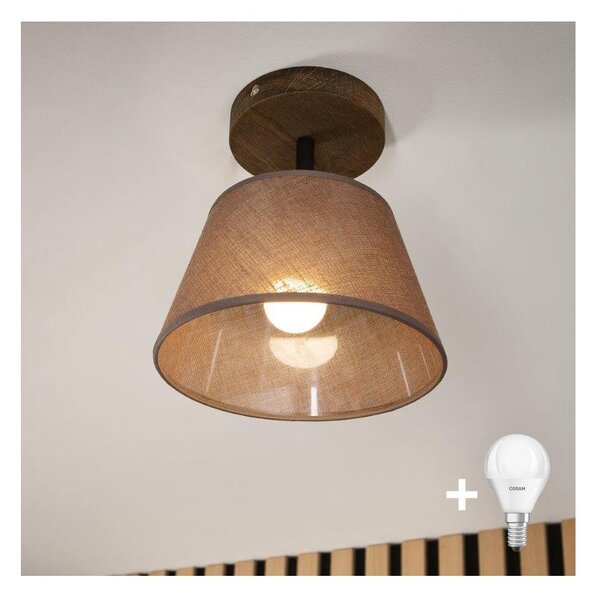 Brilagi - LED Prisadený luster ANTHONY 1xE14/60W/230V dub orech/hnedá