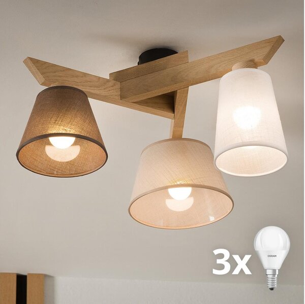 Brilagi - LED Prisadený luster ANTHONY 3xE14/40W/230V dub