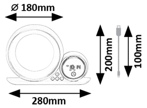 Rabalux WAKEWAY LED RGB stolná lampa s reproduktorom LED/5W/230V