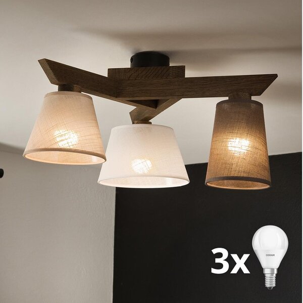 Brilagi - LED Prisadený luster ANTHONY 3xE14/40W/230V dub orech