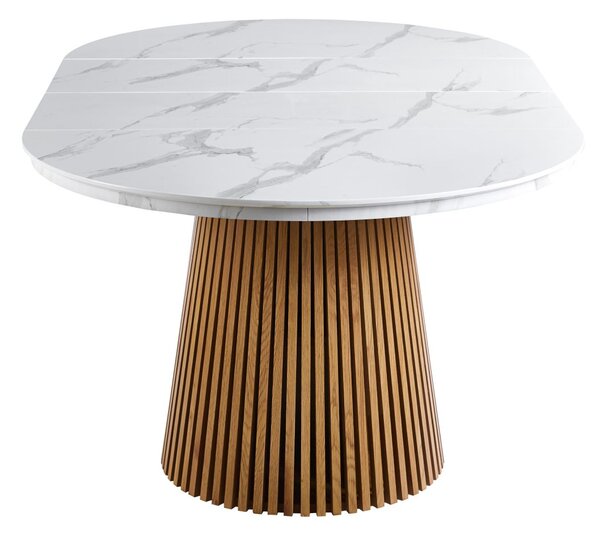 Dekorstudio Rozkládaci jedálenský stôl MARBELLO FLEX 120-200cm biely mramor