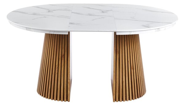 Dekorstudio Rozkládaci jedálenský stôl MARBELLO FLEX 120-200cm biely mramor